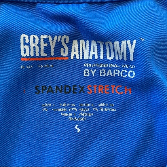 Grey’s Anatomy Royal Blue Scrub Set Top and Bottoms Size Small - Picture 4 of 4